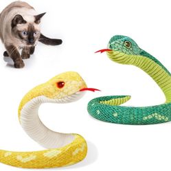 Cat Toys Realistic Snake Catnip Crinkly Sound Toy 2 Pcs, Mesh Fabric for Teeth Cleaning, Interactive Kicker Toys for Indoor Kitten Exercise 20 Inches