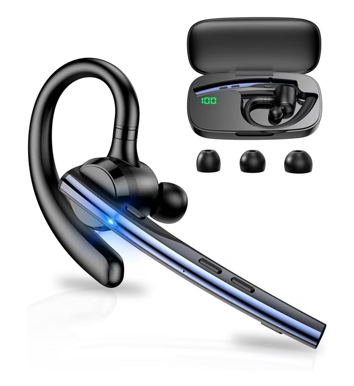New Bee Bluetooth Headset V5.1 Bluetooth Earpiece Dual Mic