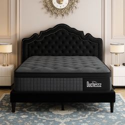 Velvet Tiara Diamond Button Tufted King Size Bed Frame