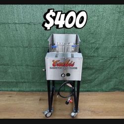 Deep Fryer With 2 Baskets | Includes Hose with Regulador | Freidora de 2 Canastas