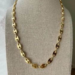 14k Gold Filled Puff Mariner Chain Necklace 