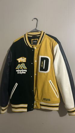 Zara Varsity Jacket Yellow/green