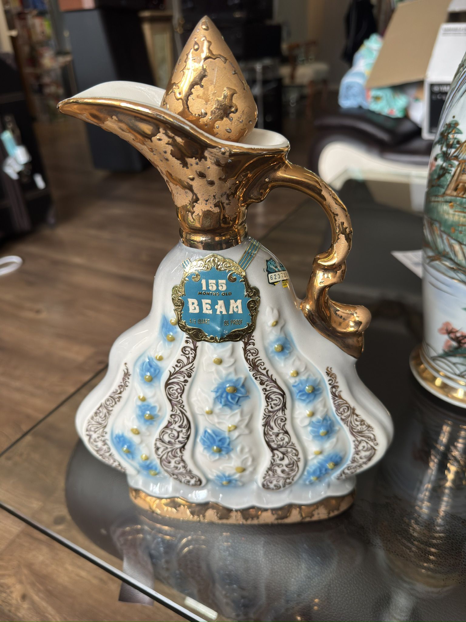 Vintage 1970 Jim Beam 155-Month Old Whiskey Decanter Bottle, No alcohol, No box