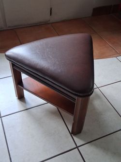 Small leather stool - 15" t