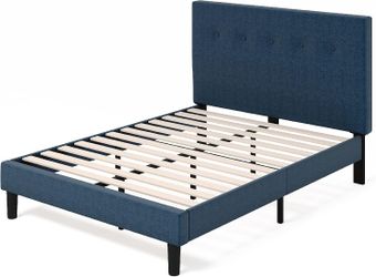 Zinus Omkaram Queen Upholstered Platform Bed Frame - Navy