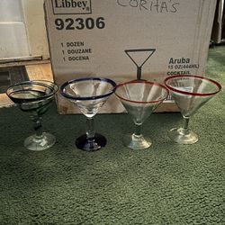 Box Of Brand New Never Used Cocktail Glasses 