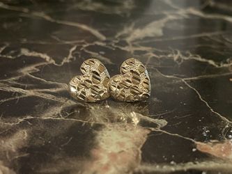 Heart Nugget Earrings 14k