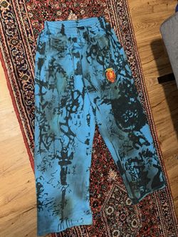 Balenciaga graffiti thrashed sweats blue