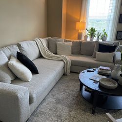 Cream  Large Sectional Couch 