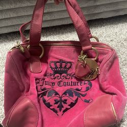 Vintage Y2K Juicy Couture " The Pink Bowler" velour purse