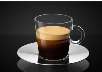 Nespresso Lungo Cups & Saucers, Spoons Set Of 2