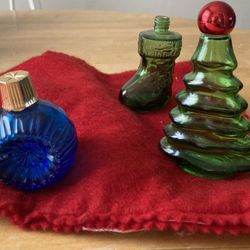 Avon Collectible Glass Christmas Theme Bottles