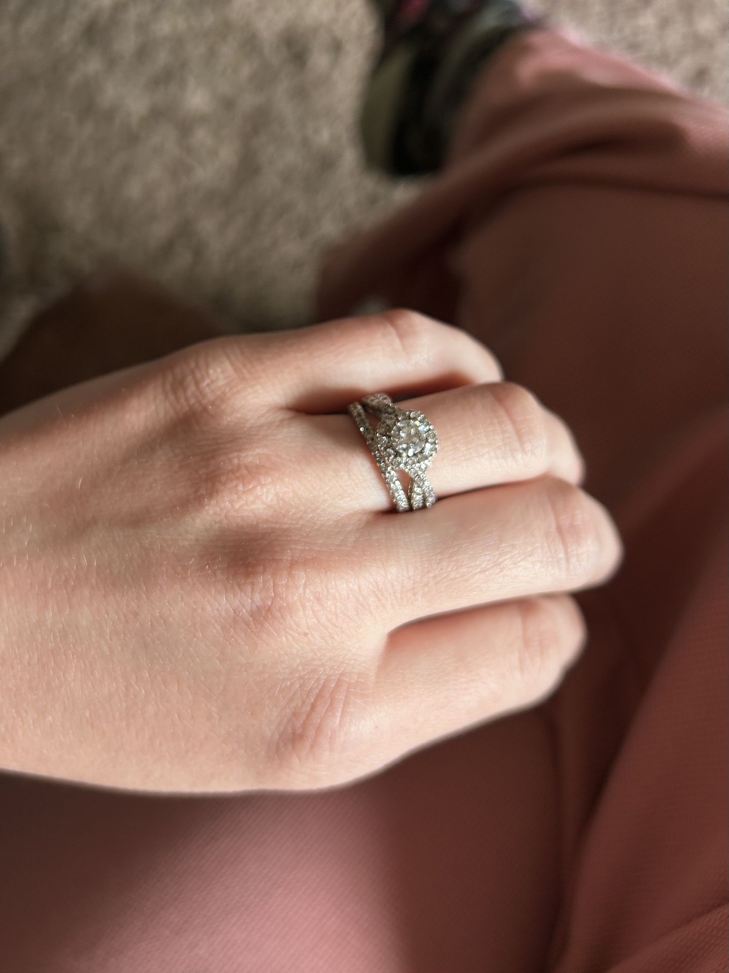 14 Karat White Gold Diamond Ring Set