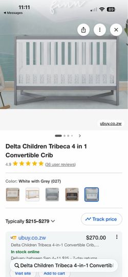 Delta Children Tribeca 4 in 1 Convertible Crib