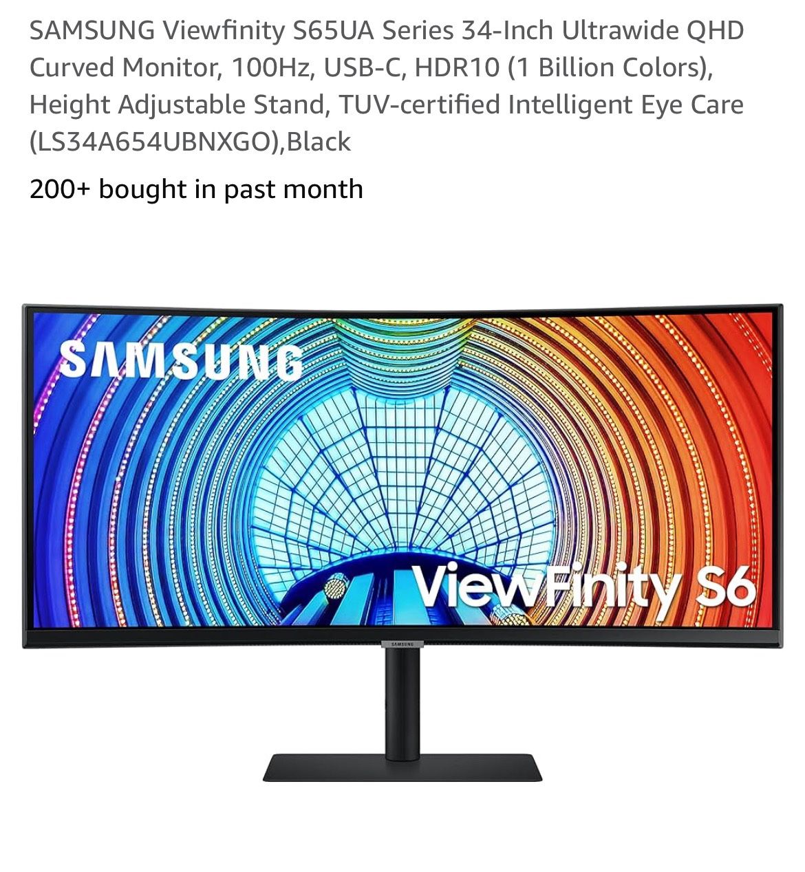 Samsung 34 Inch Curved Monitor