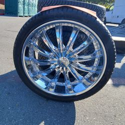 🔥 22” Chrome Rims w/ Tires – $1,100 OBO 🔥 Clean set of 22-Great condition, no major damage, shine like new. Tires ha