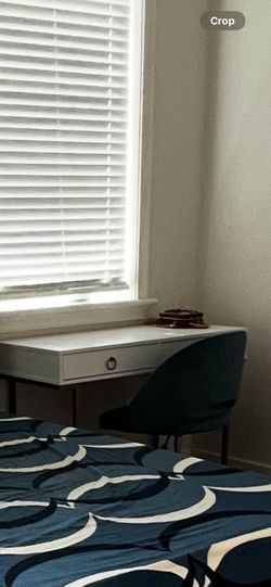 Workstation Just Right Size With A Beautiful Blue Chair