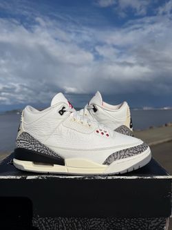 Air Jordan retro 3 white cement re imagined size 8.5