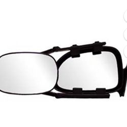 CIPA Mirrors Clip-On Towing Mirror 11950 Black 5" X 7.5" 20/20 MIRROR