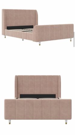 Upholstered pink bed