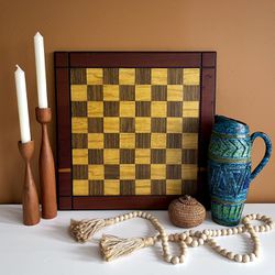 Wooden Inlay Chess Board Wood Checker Board Tray