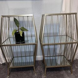 Gold Mirror Nightstands