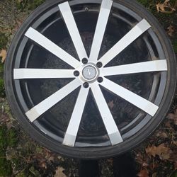 4 24" Velocity 10 Spoke 5 Lug Brushed Chrome Rims