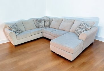 Cream/Beige Sectional Couch… Delivery Available