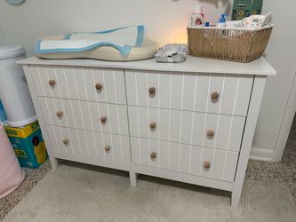 White 6-Drawer Dresser for Nursery