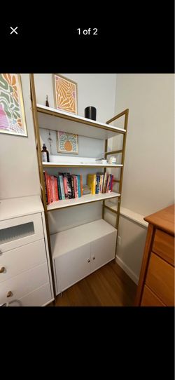 White and Gold Bookshelf