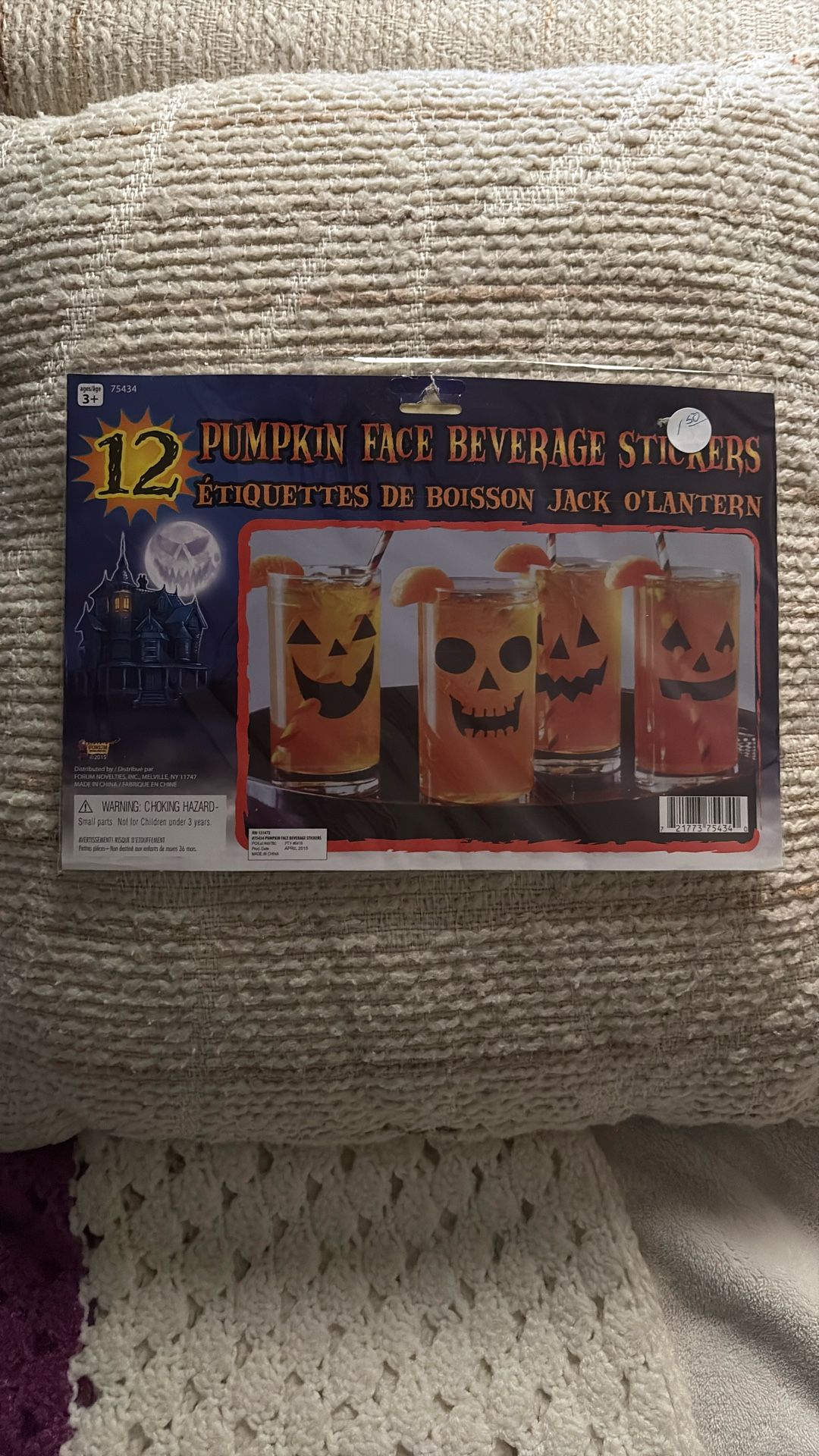 Pumpkin Face Beverage Stickers