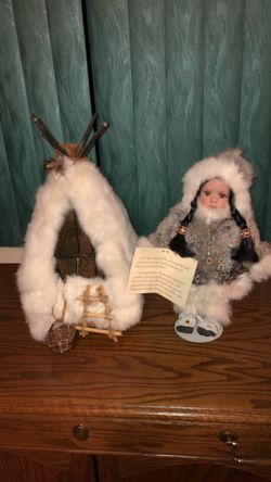 Unique Native Alaskan doll And TeePee