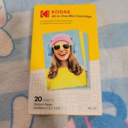 Kodak All in One Mini Cartridge 20 Sheets 2.1x3.4 Ribbon Paper
