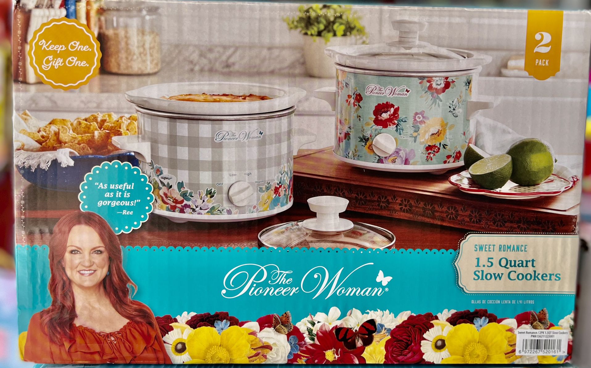 The Pioneer Woman Sweet Romance 1.5-Quart Slow Cookers, Set of