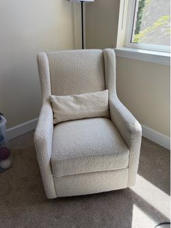White Boucle rocking chair