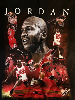 Michael Jordan Chicago Bulls Multi-Photo Collage Graphic T-Shirt | Size L | #23 Retro Legacy Tee