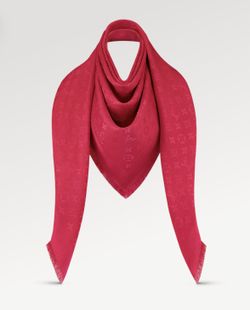 Lous Vuitton Shawl Red Silk