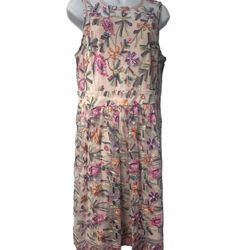 Nwt New York Company Dress  Floral Embroidered Sleeveless Women Large 