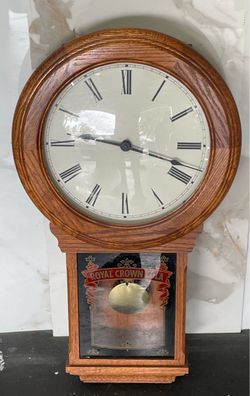 Royal Crown Cola Pendulum Wall Clock rc soda pop