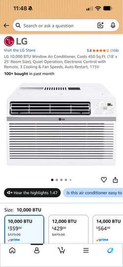 LG 10,000 BTU Window Air Conditioner