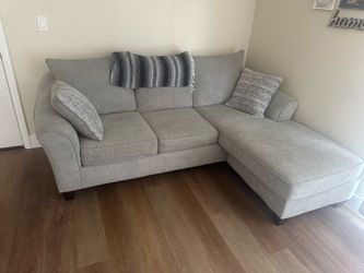 Gray microfiber Couch with Chaise Lounge