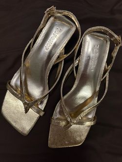 Gold kitten heels