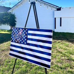 DODGERS FLAG Portrait Canvas Wall Art Gallery Wrap - $35 - 26"x17"