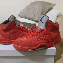 Jordan 5 Red Suede 
