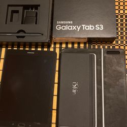 Samsung Galaxy 9.7” Tab S3, 32GB Black color including S-pen, came with IVSO bluetooth keyboard case$$200