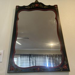 Vintage, antique, handpainted mirror