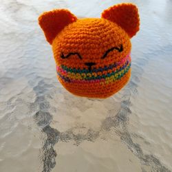 Hand Crocheted Fun And Safe Cat  Ball.  Great To Teach Catch As Well. 