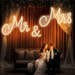 Mr and Mrs Neon Sign for Wedding
