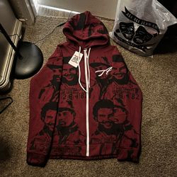 asaali burgundy cartel hoodie ss23