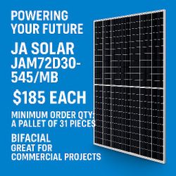 Brand New JA Solar 545w Bifacial Pallet 31pcs $5700